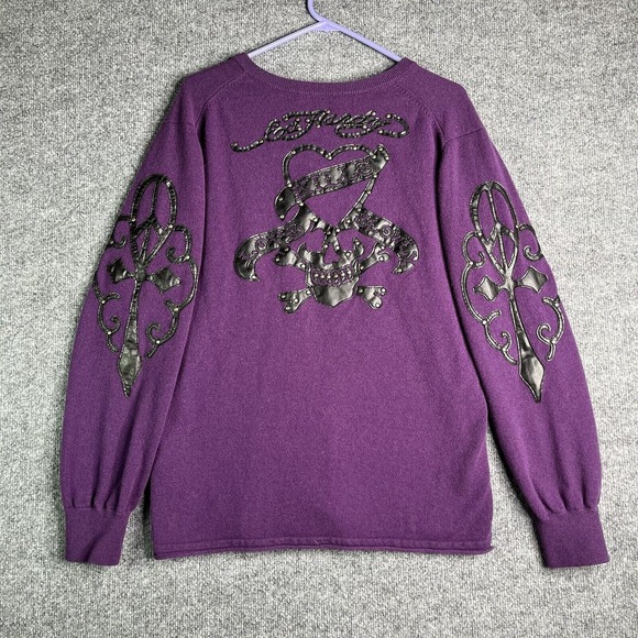 Ed Hardy Tops - Vintage Ed Hardy Christian Audigier Top Women XL Wool Cashmere Love Kills Slow